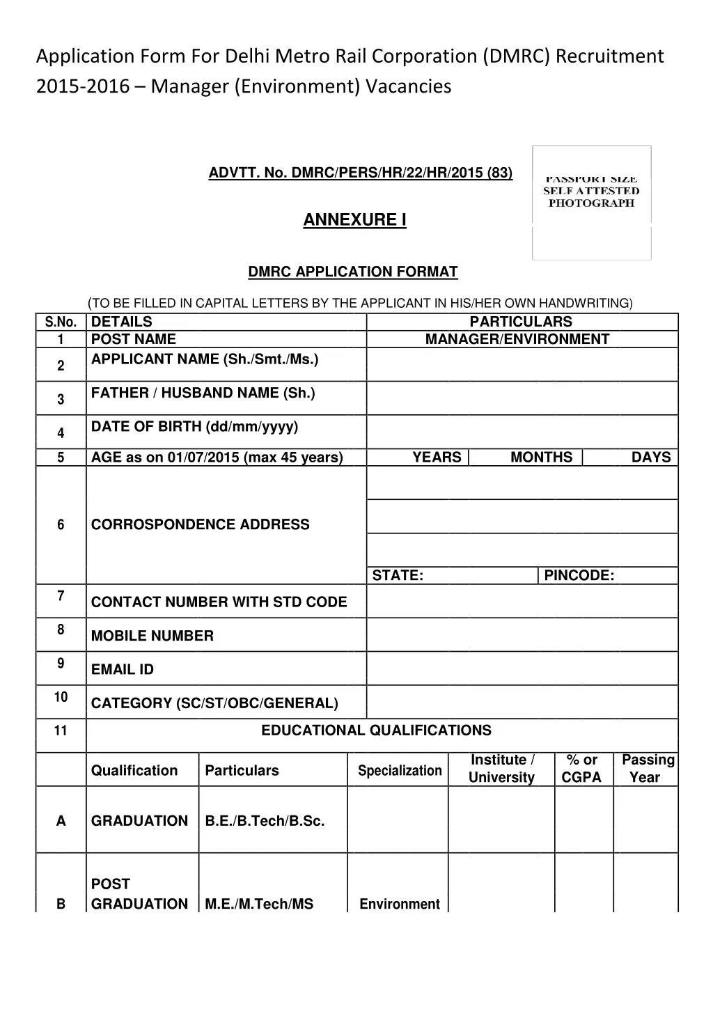 application form dmrc Get complete information about dmrc recruitment 2018-2019 including eligibility criteria, application form, exam pattern & syllabus, important dates etc also check dmrc recruitment 2018 selection process and other related information here in this article. application form dmrc Get complete information about dmrc recruitment 2018-2019 including eligibility criteria, application form, exam pattern & syllabus, important dates etc also check dmrc recruitment 2018 selection process and other related information here in this article.