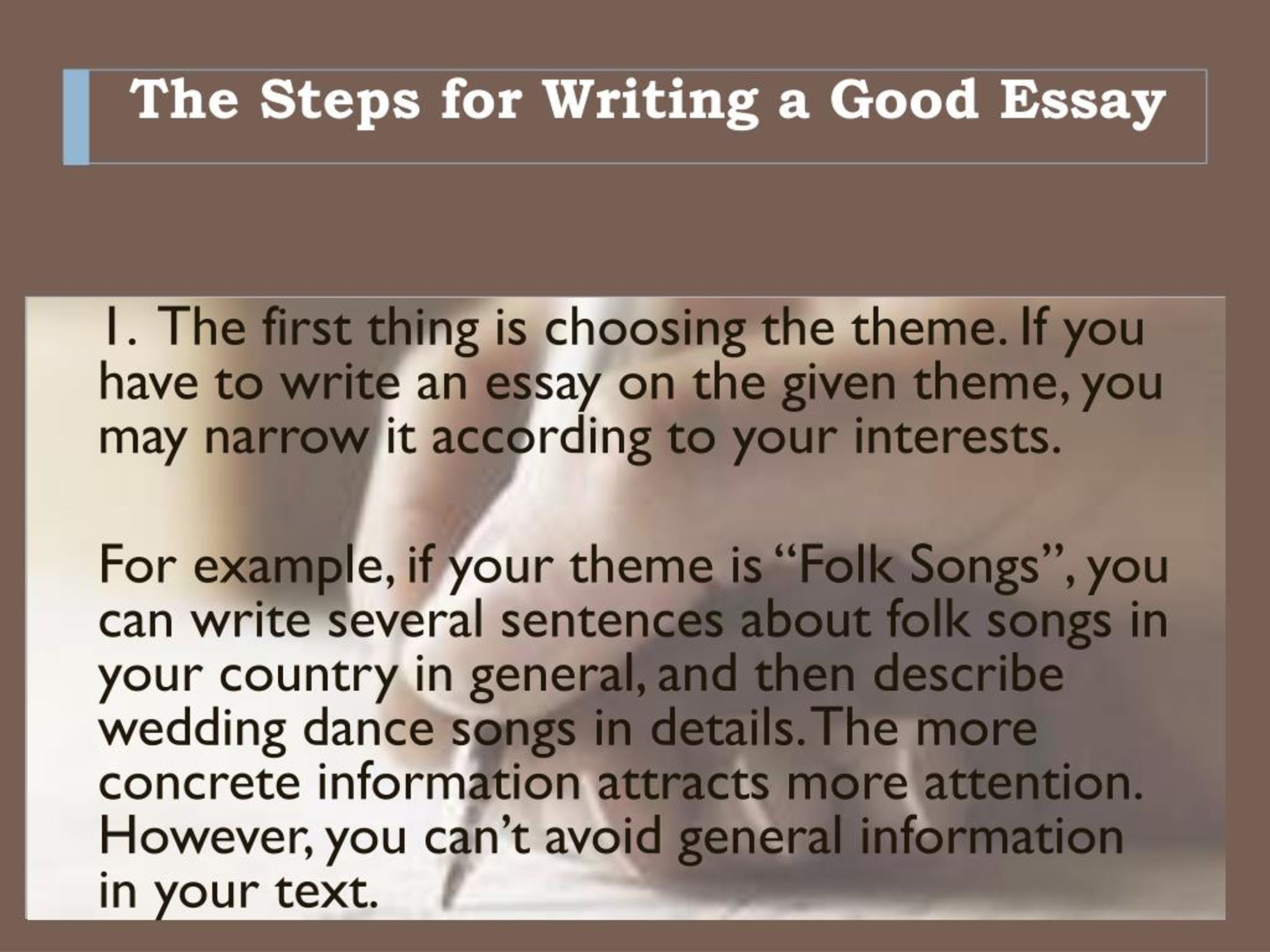 steps for writing a good essay