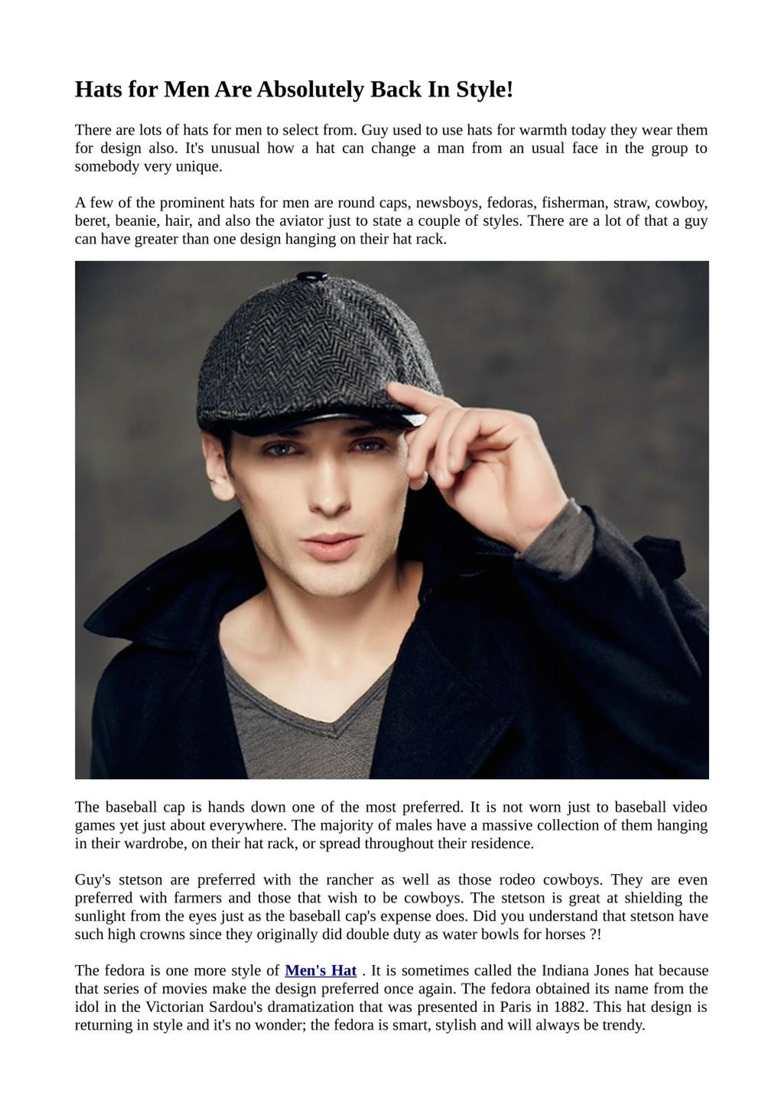 PPT - Hats for Men Are Absolutely Back In Style! PowerPoint Presentation -  ID:7255155