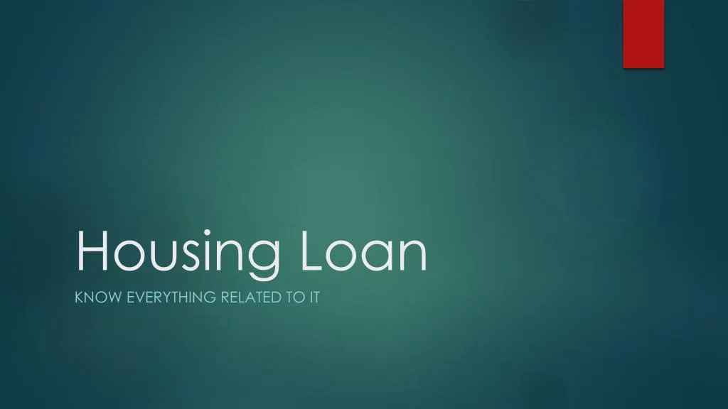 housing loan n.