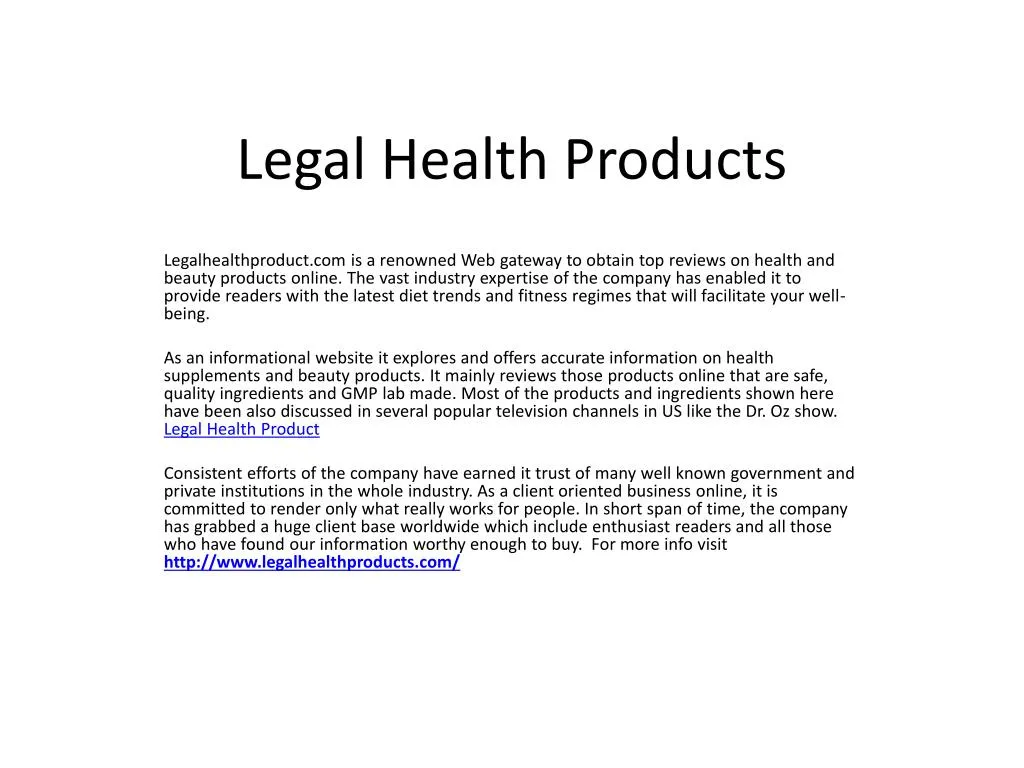 legal health products n.