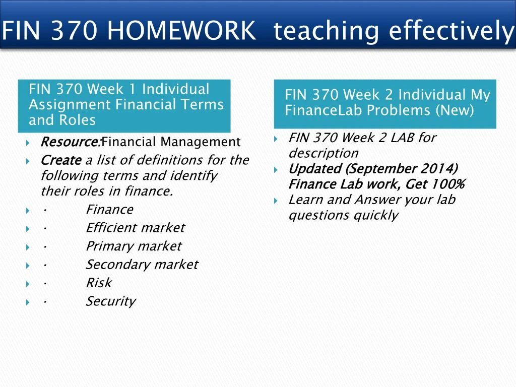 fin370 define financial terms University of phoenix material definitions define the following terms using your text or other resources essay on fin370 r8 fin370 week 1 financial term. fin370 define financial terms University of phoenix material definitions define the following terms using your text or other resources essay on fin370 r8 fin370 week 1 financial term.