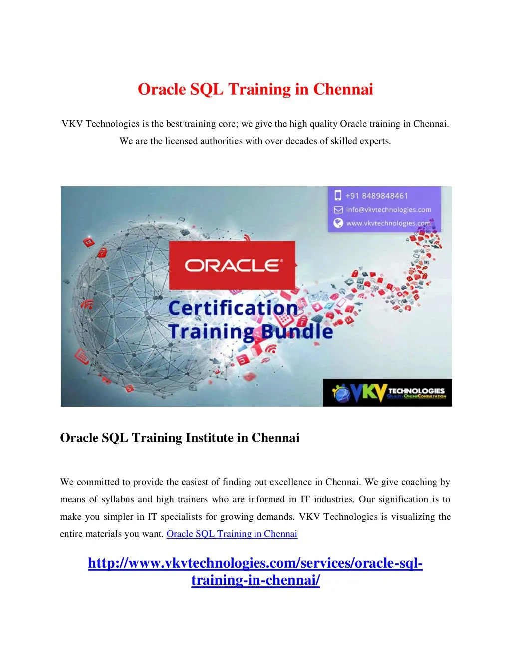 Ppt oracle sql training in chennai powerpoint presentation free