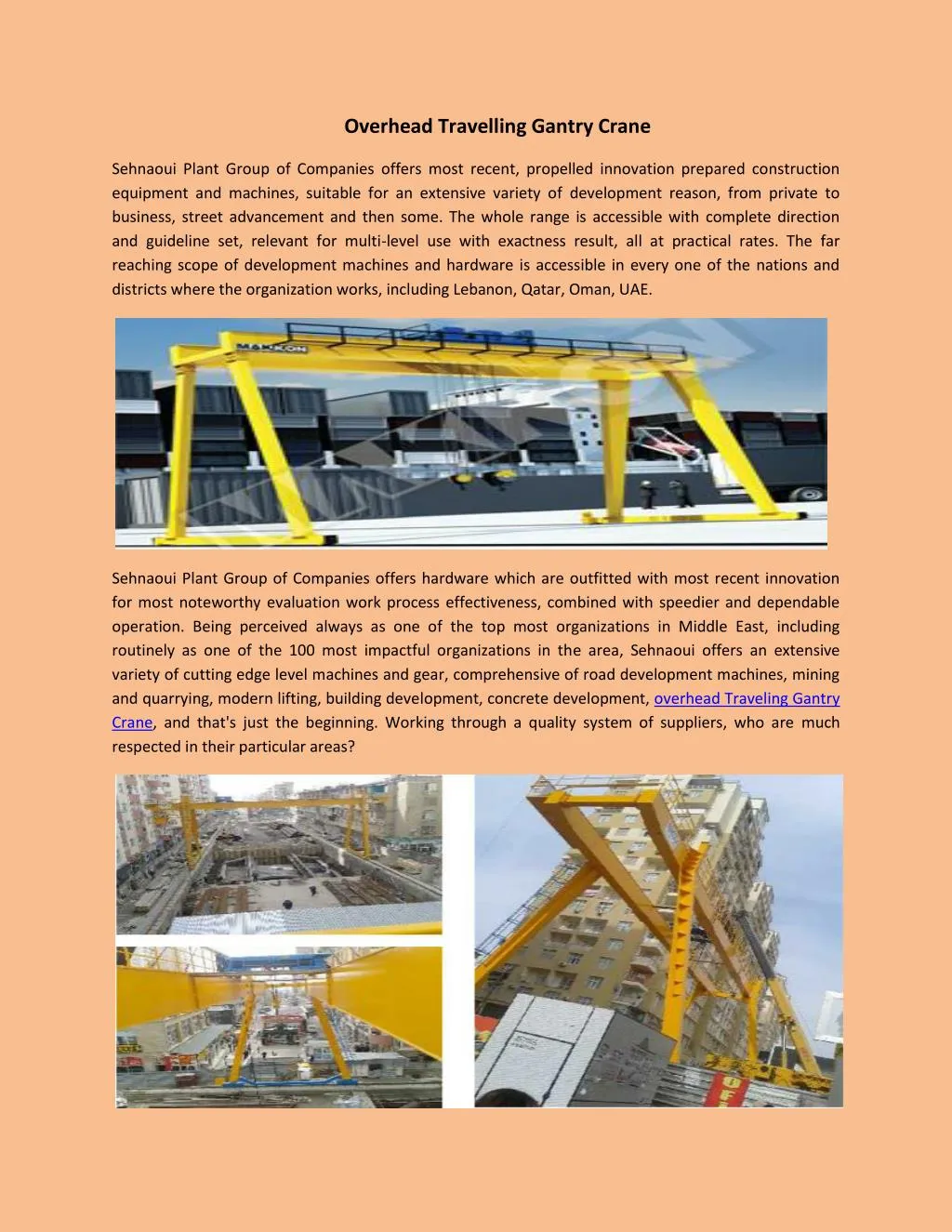 PPT Overhead Travelling Gantry Crane PowerPoint Presentation, free