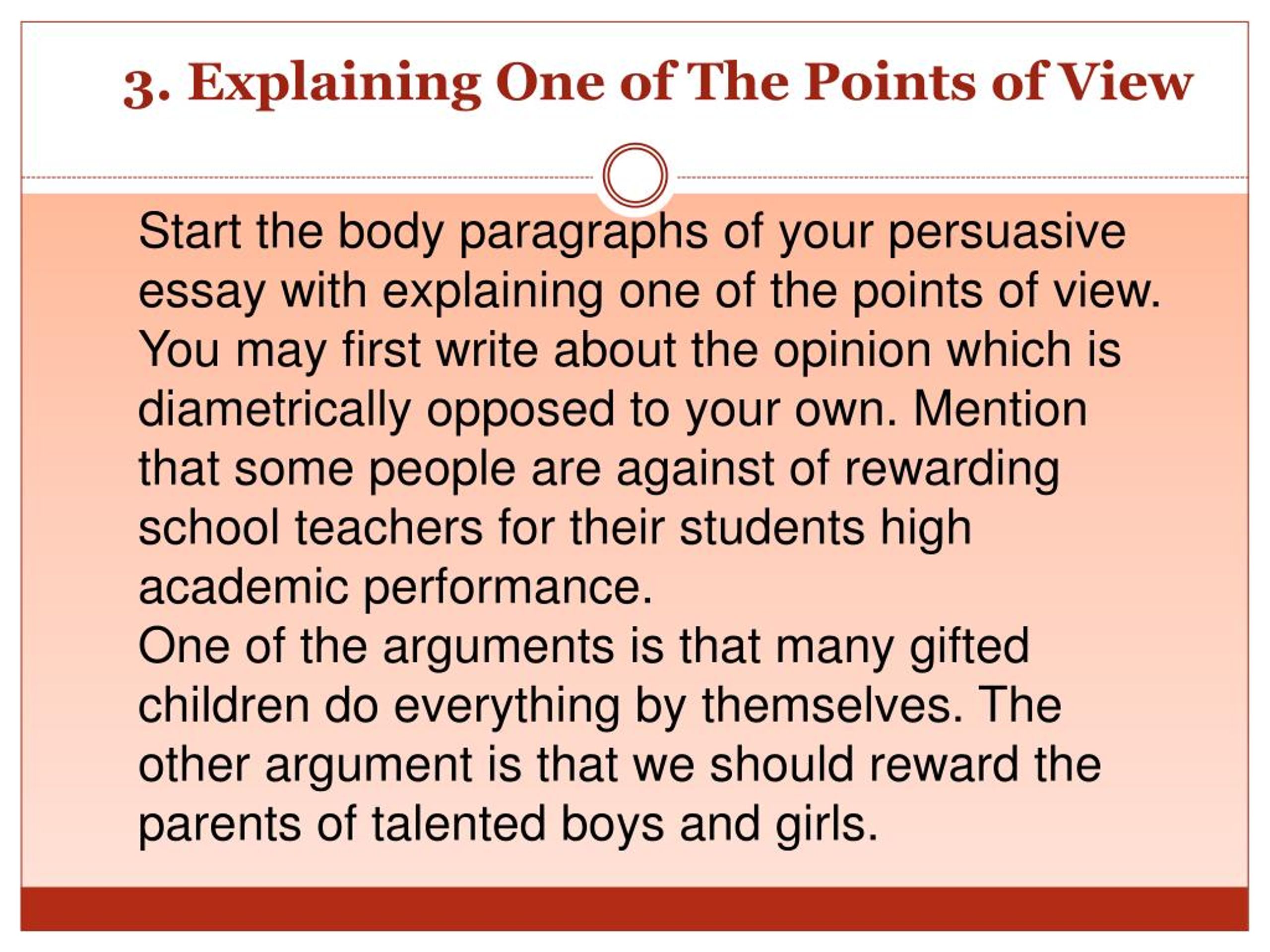 how to start a viewpoint essay