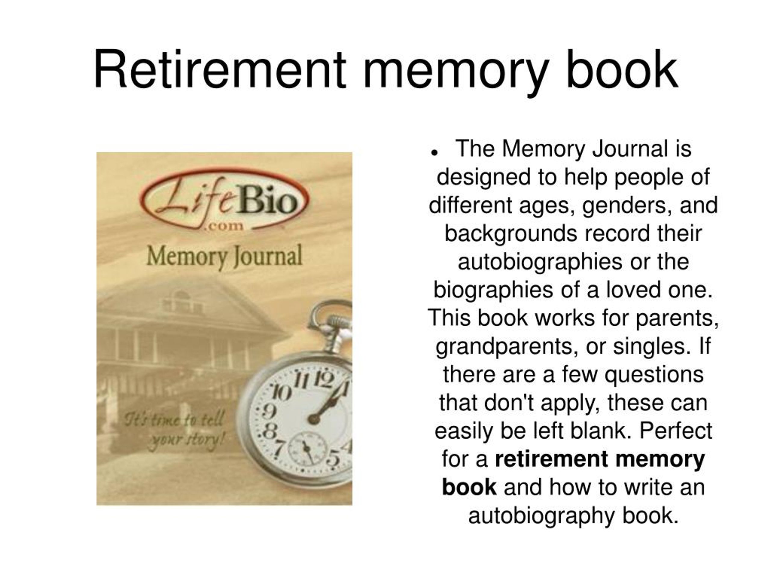 how to write a retirement biography