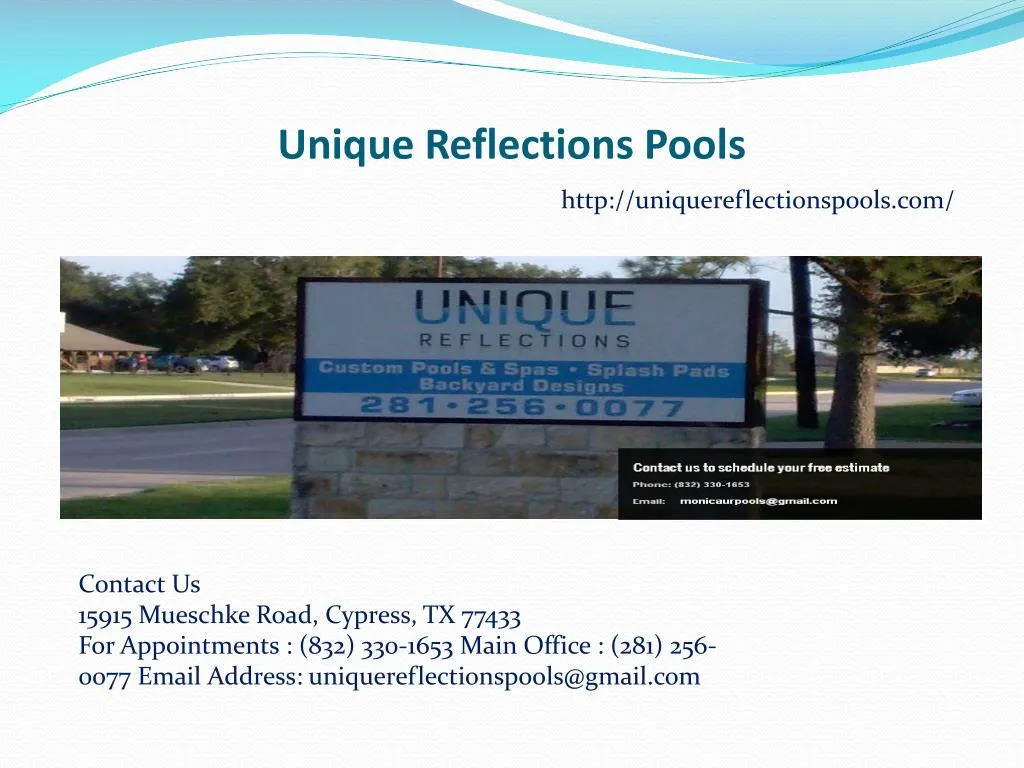 unique reflections pools n.