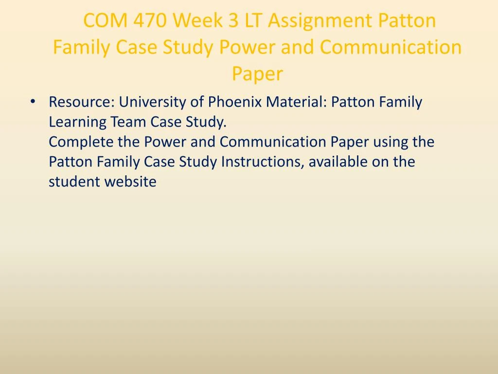 patton family case study patton family case study
