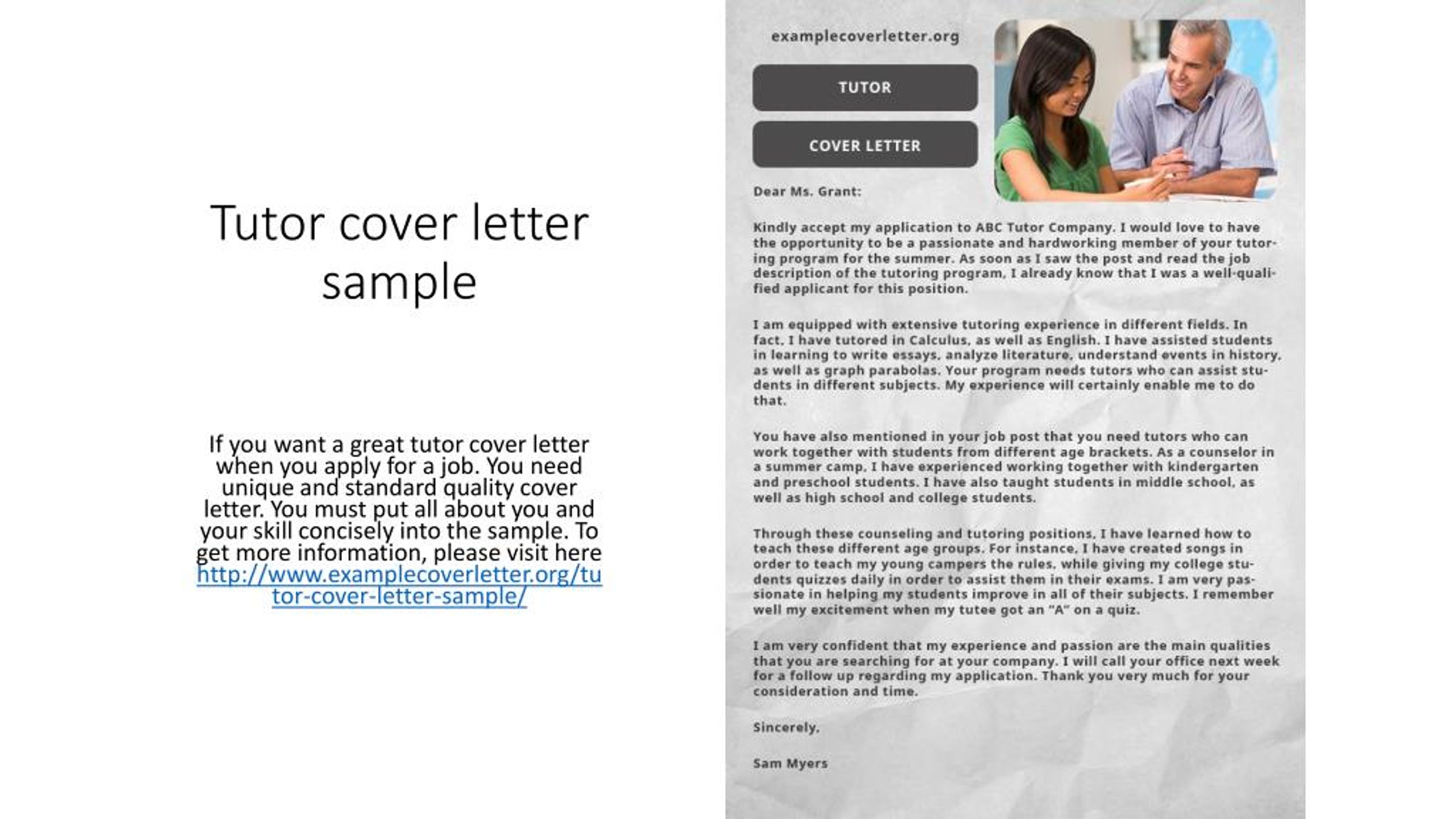 Ppt Tutor Cover Letter Sample Powerpoint Presentation Free Download Id 7257567