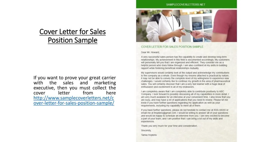 cover letter for sales position sample n.