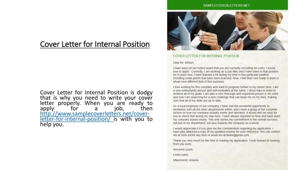 cover letter for internal position n.