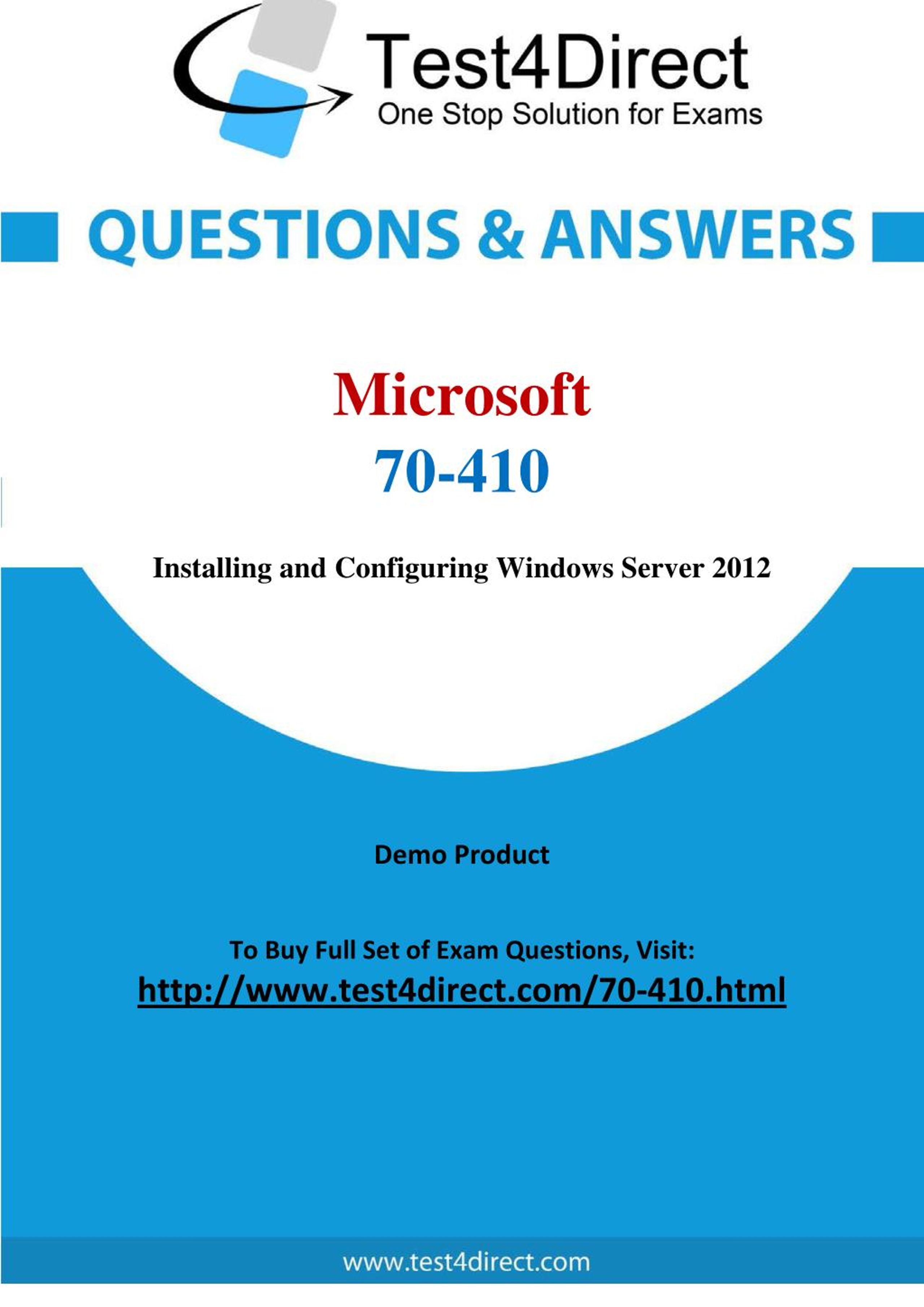 Ppt 70 410 Microsoft Exam Updated Questions Powerpoint Presentation Id