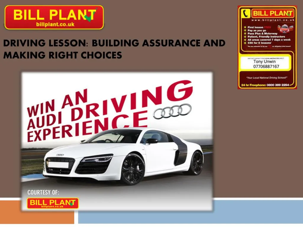 driving lesson building assurance and making right choices n.