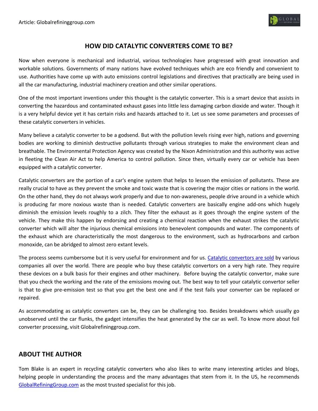 PPT How Did Catalytic Converters Come To Be? PowerPoint Presentation