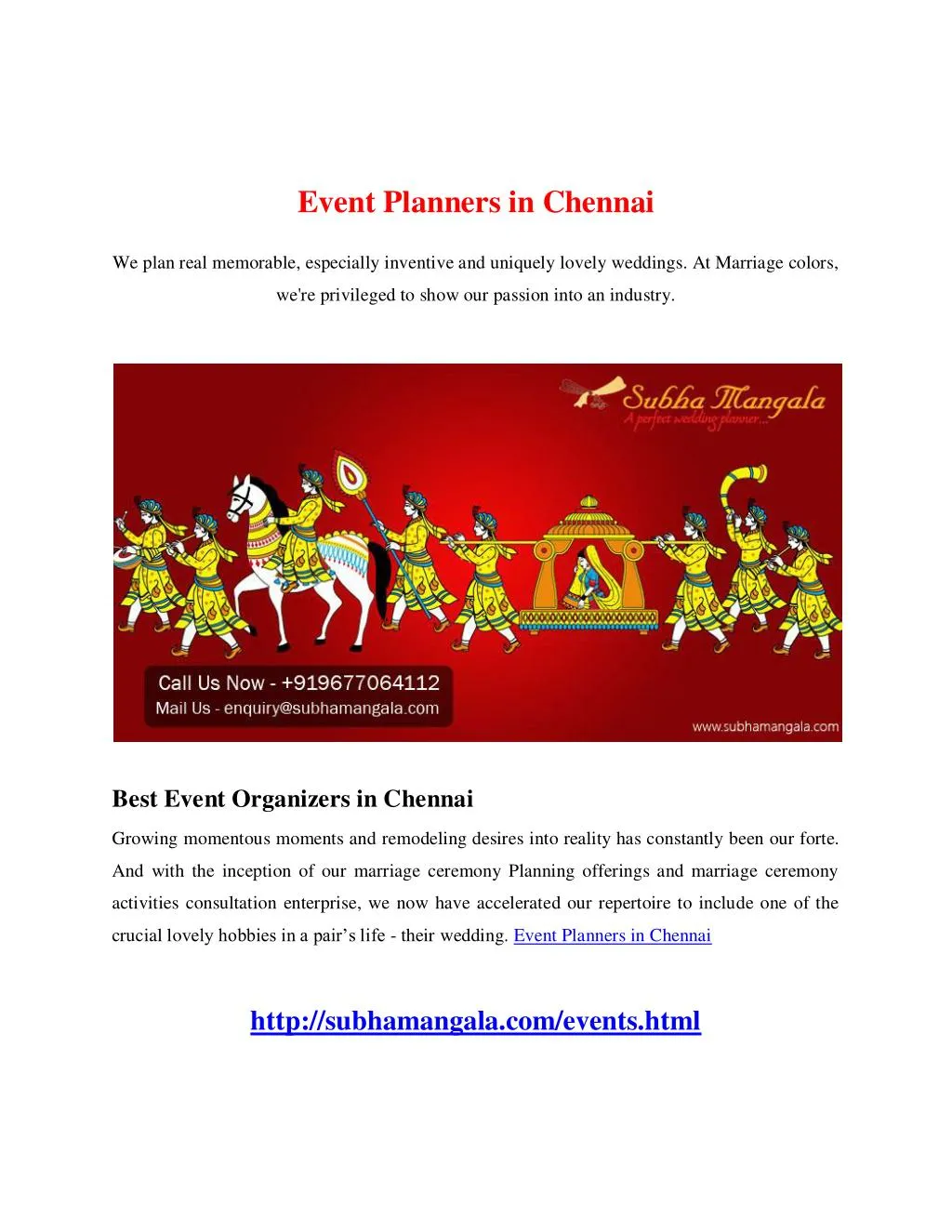 PPT Event Planners in Chennai PowerPoint Presentation, free download