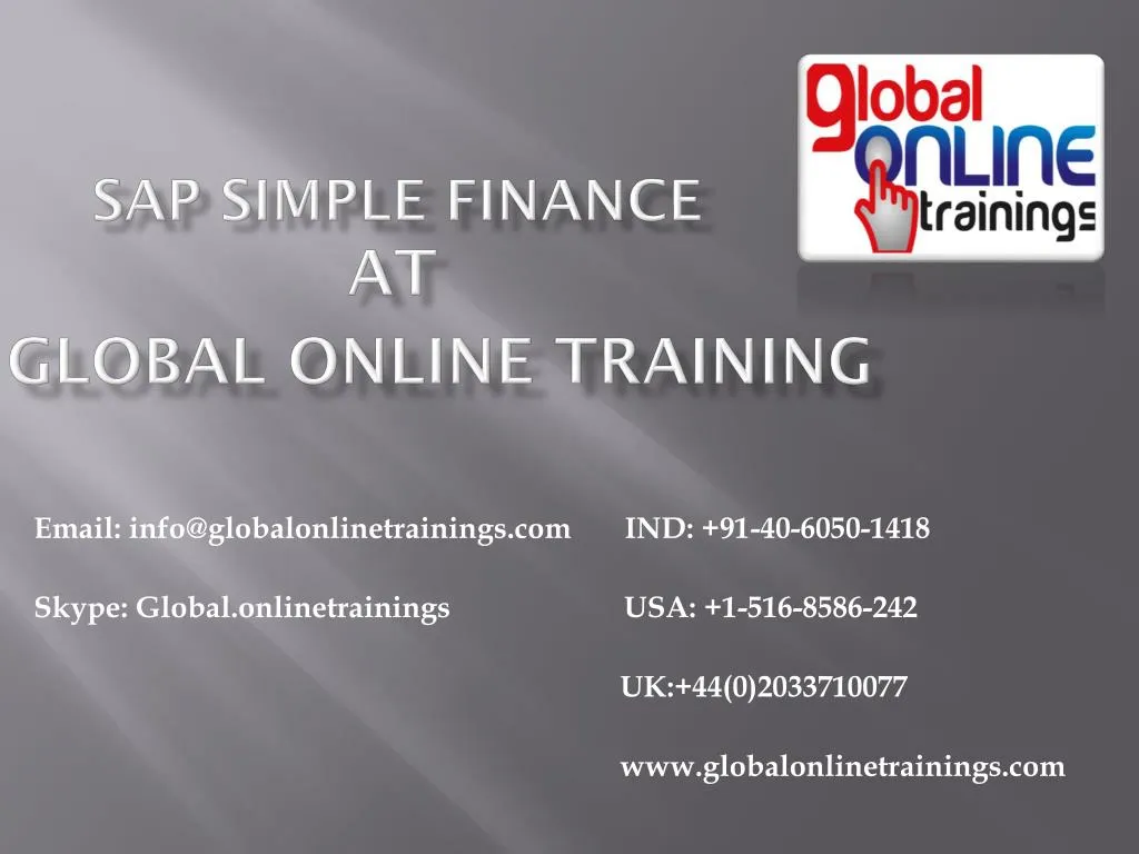 sap simple finance at global online training n.