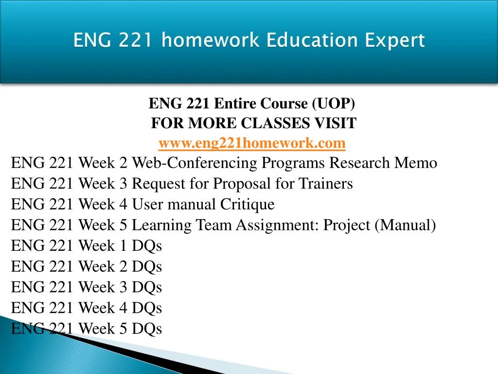 eng 221 user manual and presentation eng 221 user manual and presentation