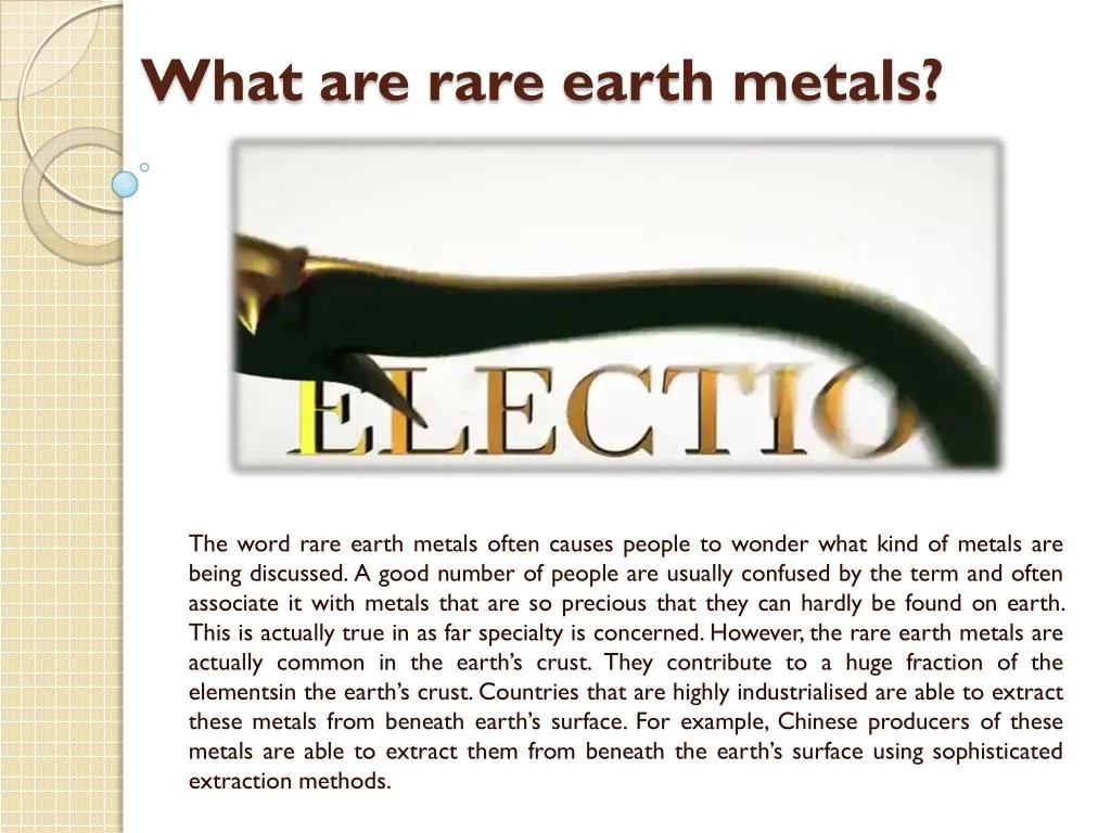 PPT What are rare earth metals? PowerPoint Presentation, free