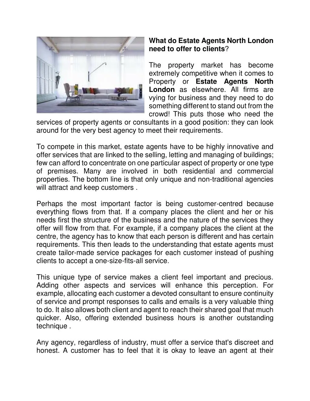 PPT What do Estate Agents North London need to offer to clients