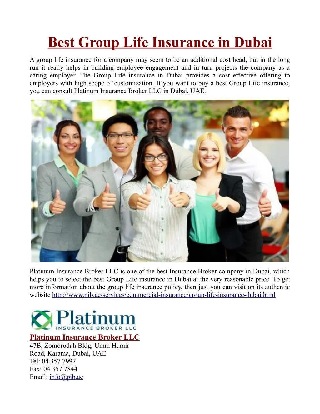 PPT Best Group Life Insurance in Dubai PowerPoint Presentation, free