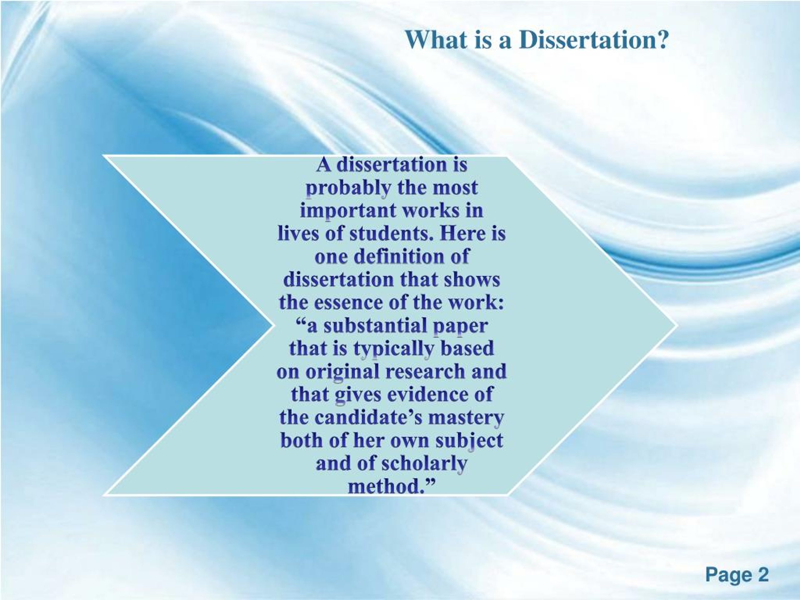 dissertation definition examples