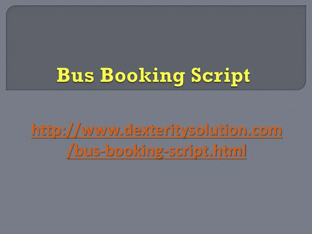 bus booking script n.