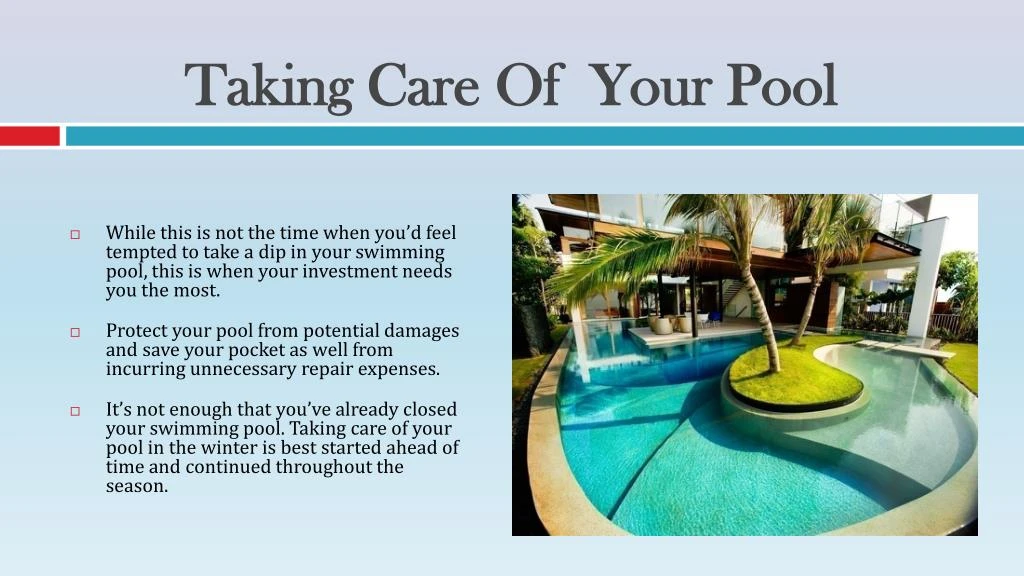 Ppt Essential Winter Swimming Pool Care Tips Point Taking Care Of Your Pool