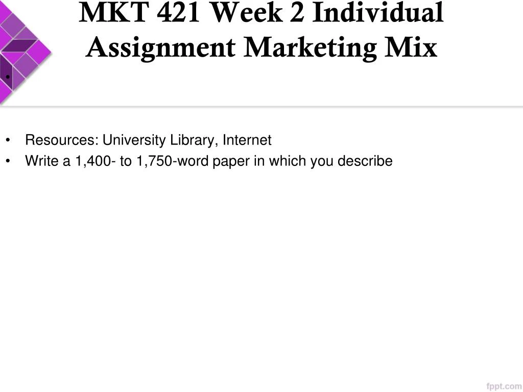 mkt 421 marketing mix paper Best quality, online study tutorials 10 thousands of guides and final exam answers rush delivery on email after payment only from. mkt 421 marketing mix paper Best quality, online study tutorials 10 thousands of guides and final exam answers rush delivery on email after payment only from.