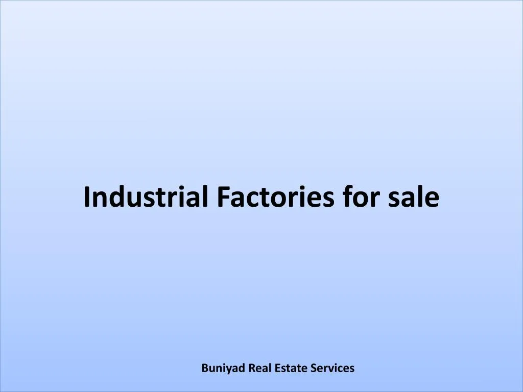 industrial factories for sale n.