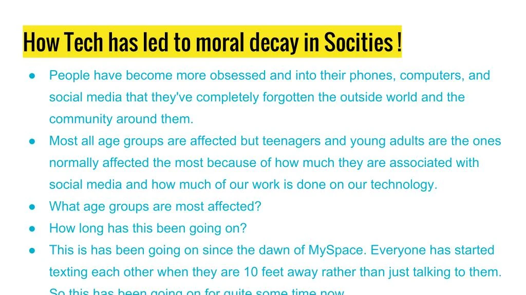 PPT How technology has led to moral decay in societies PowerPoint Presentation ID7279155