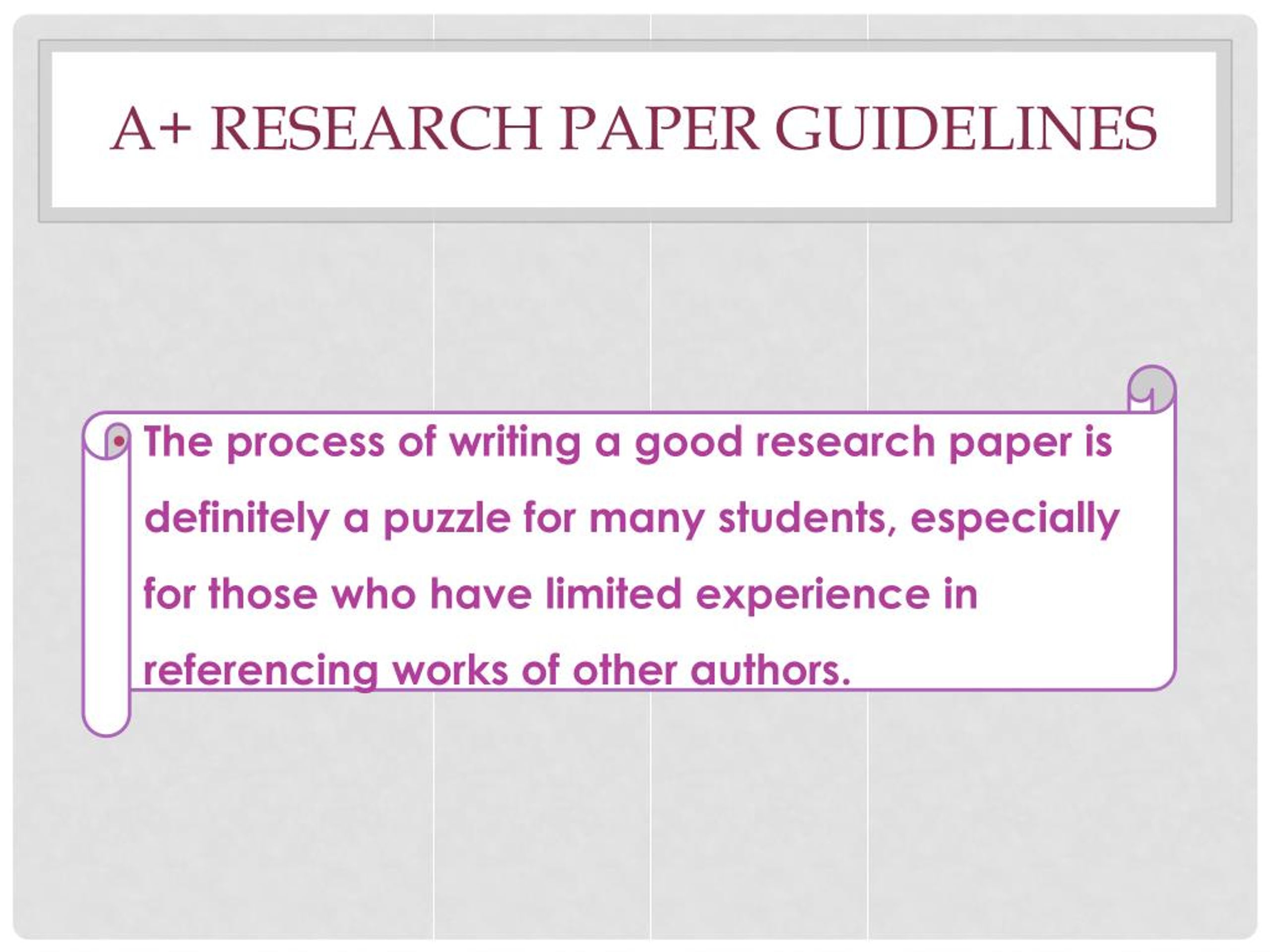general guidelines for research paper