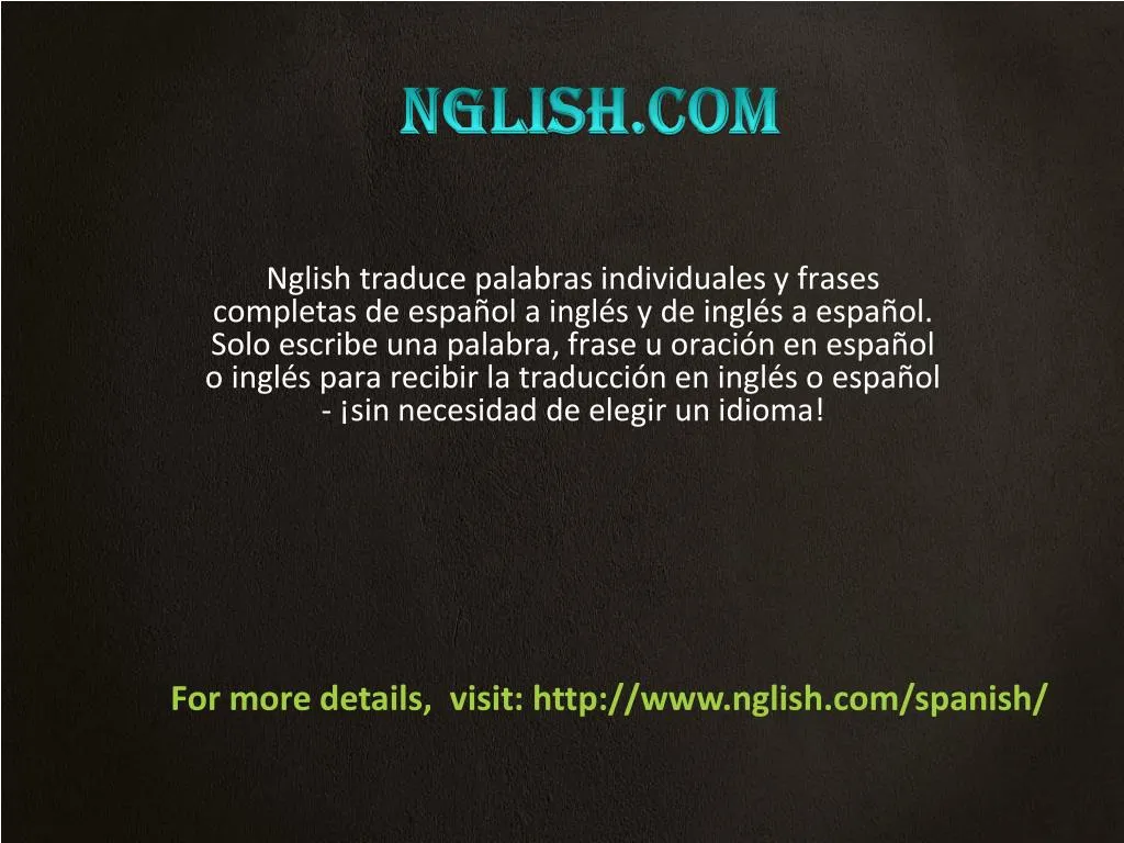 PPT Translate english to spanish PowerPoint Presentation, free