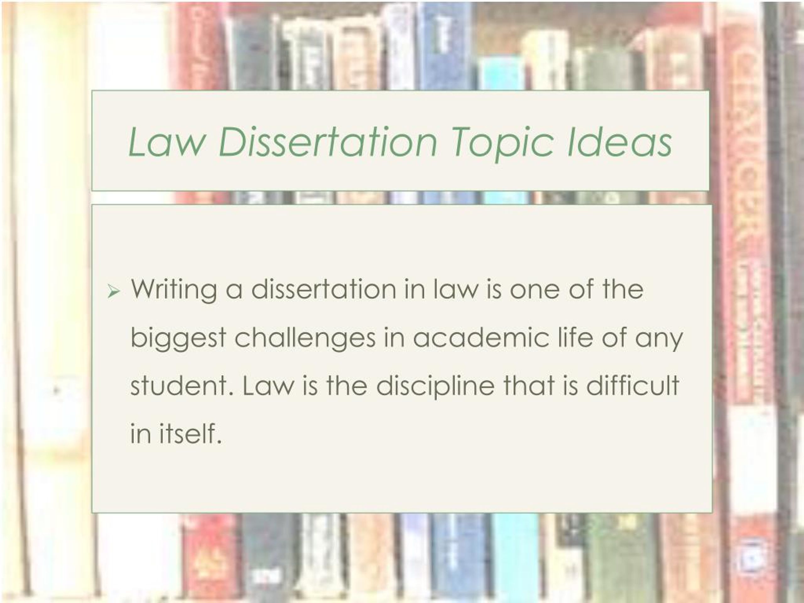 law dissertation topic