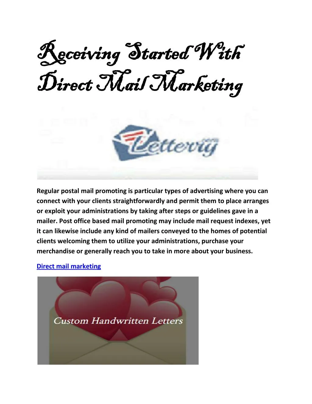 PPT Handwritten direct mail PowerPoint Presentation, free download