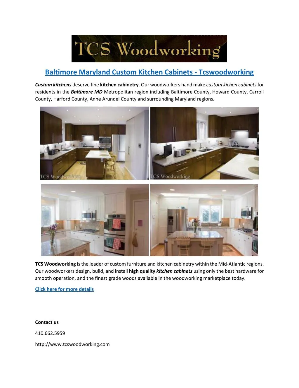 Ppt Baltimore Maryland Custom Kitchen Cabinets Tcswoodworking