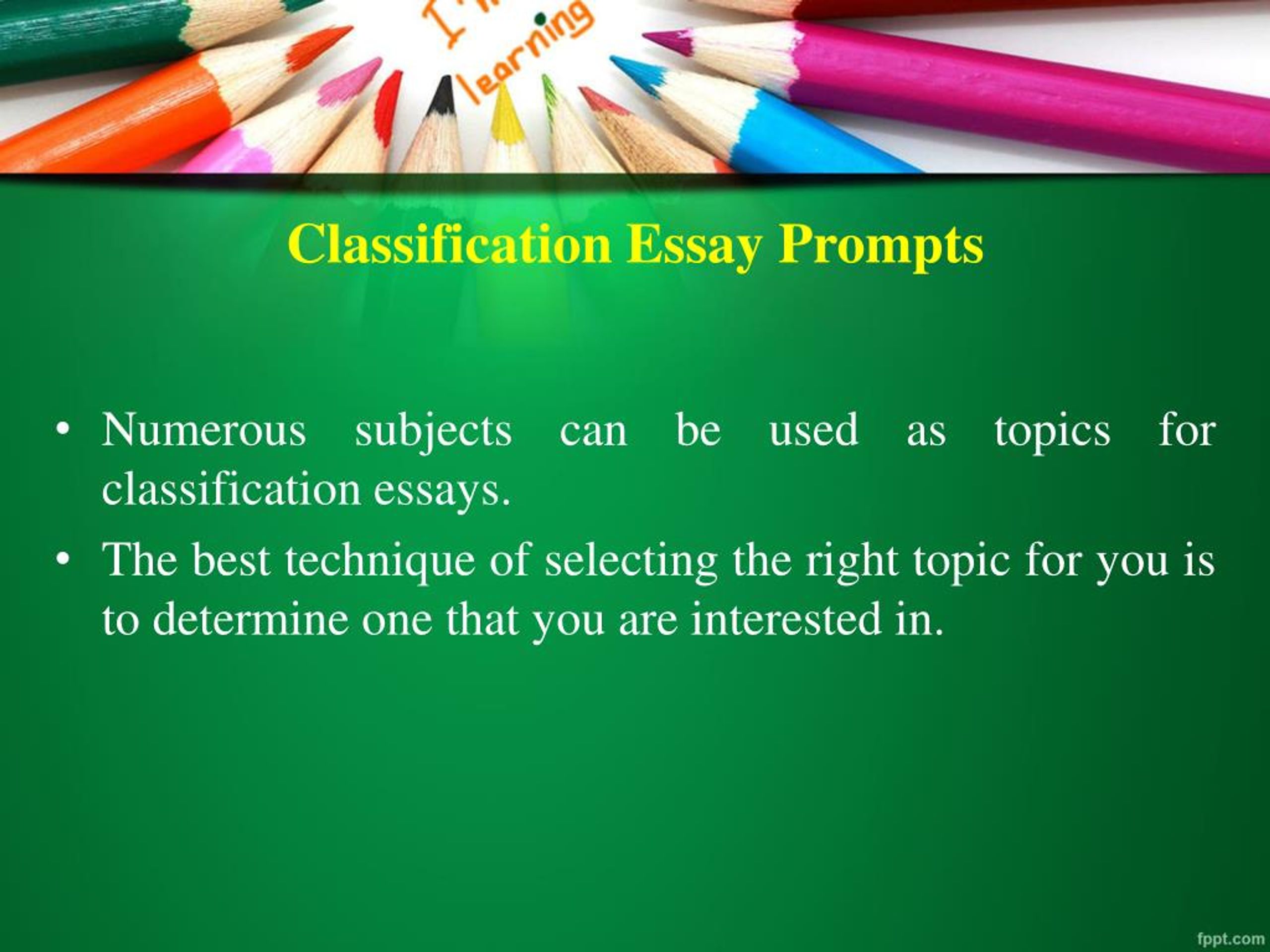 classification essay prompts