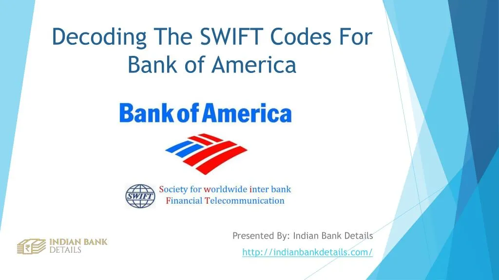 PPT Purpose Of SWIFT Codes For Bank Of America PowerPoint 