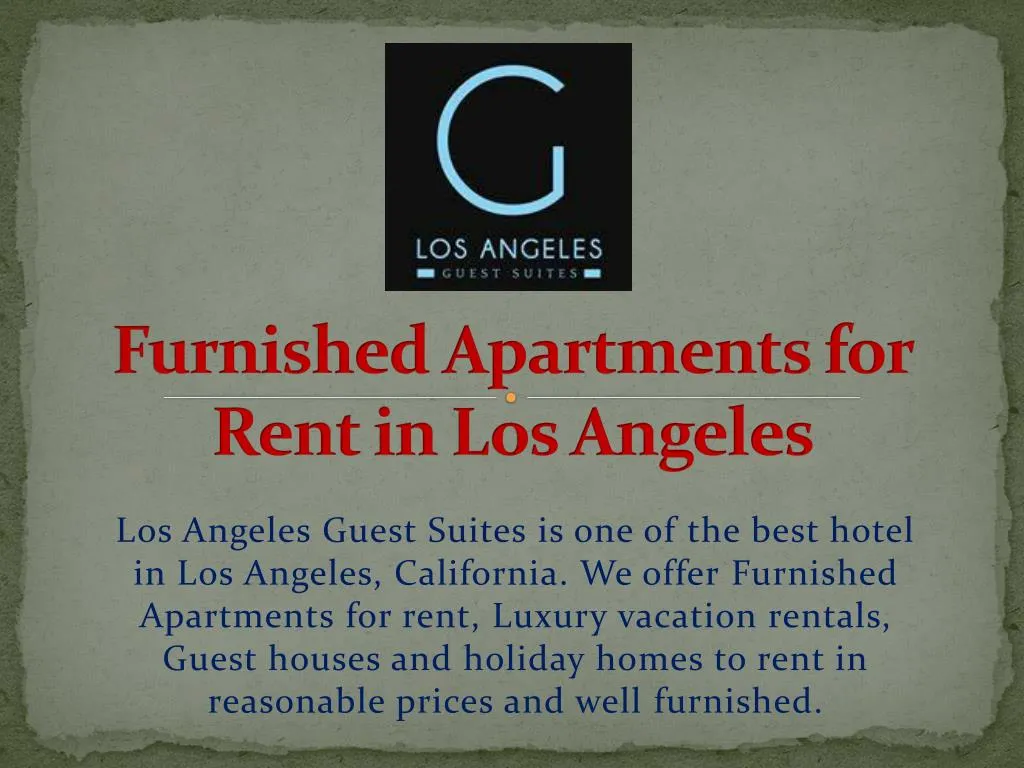 furnished apartments for rent in los angeles n.