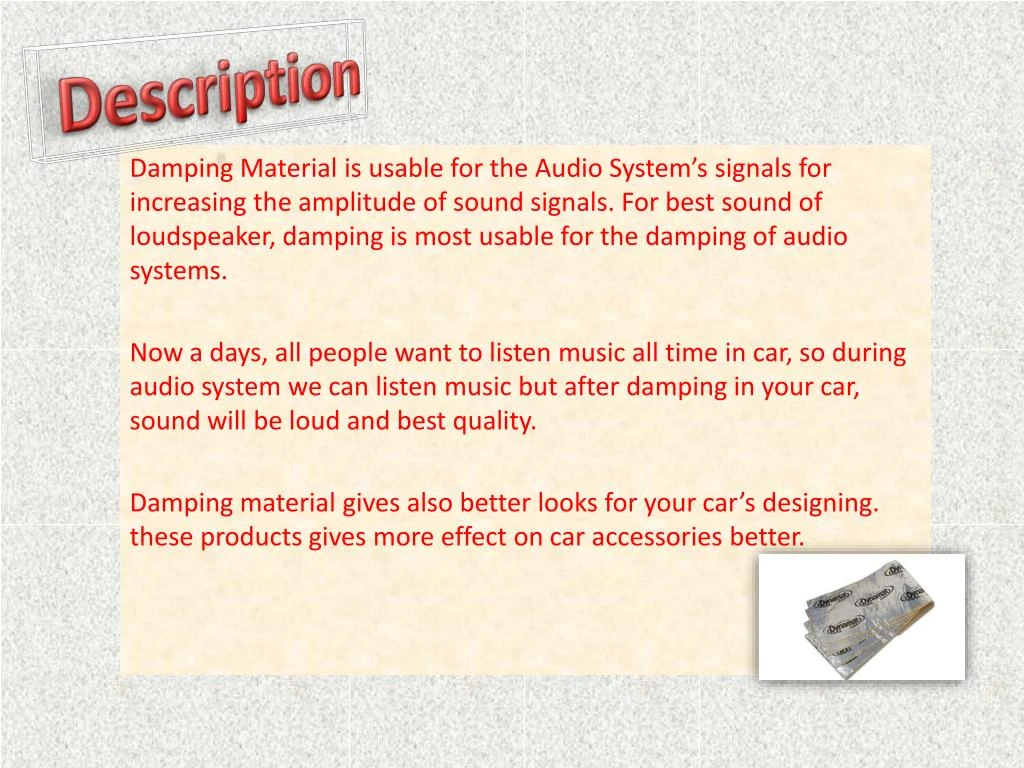 PPT Sound Damping Material For Car PowerPoint Presentation ID7287641