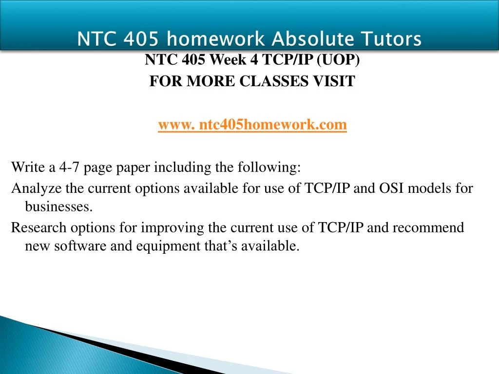 ntc 405 week 4 ntc 405 week 4