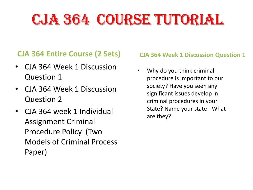 cja 364 entire course cja 364 entire course
