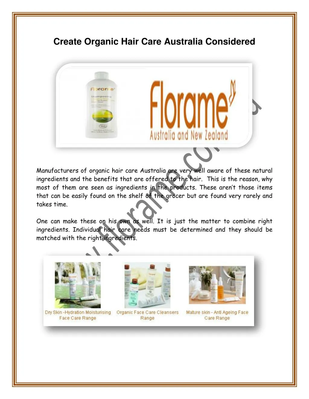 Ppt Create Organic Hair Care Australia Considered Powerpoint
