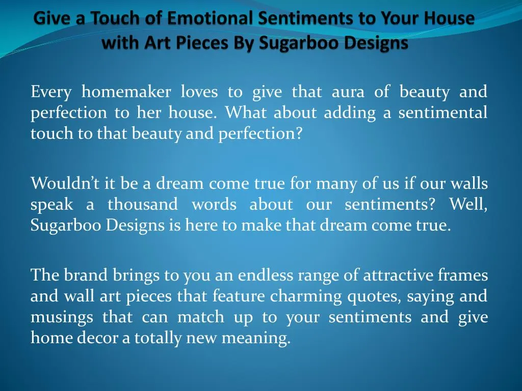 give a touch of emotional sentiments to your house with art pieces by sugarboo designs n.