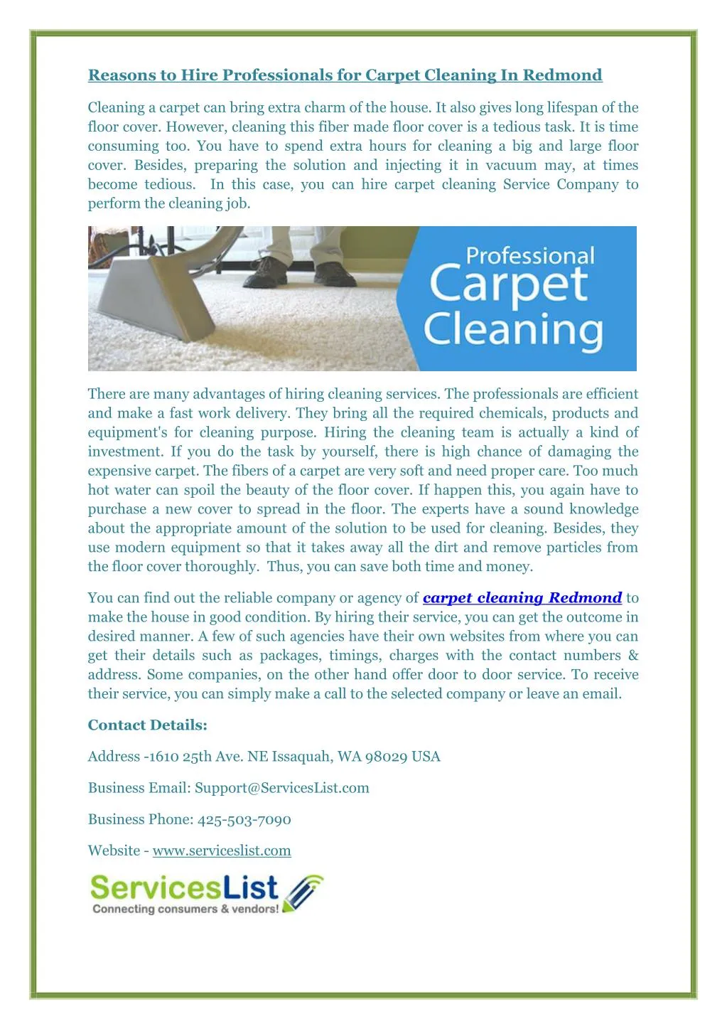PPT - Reasons to Hire Professionals for Carpet Cleaning In ...