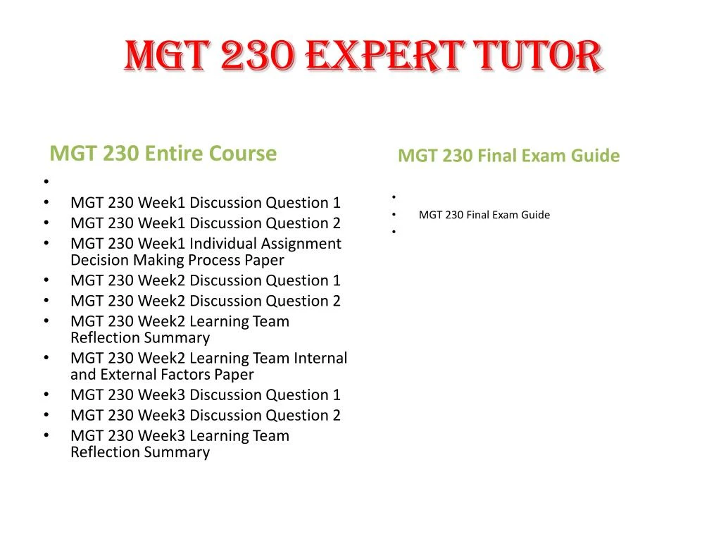 mgt 230 week 3 discussion questions mgt 230 week 3 discussion questions