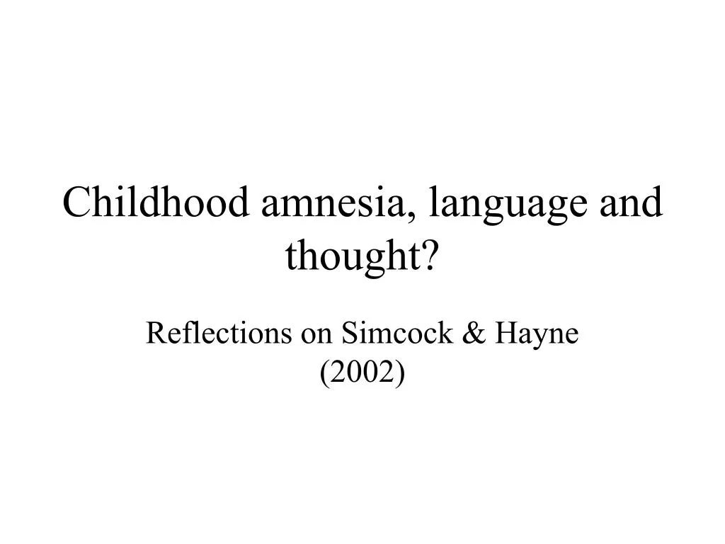 childhood amnesia