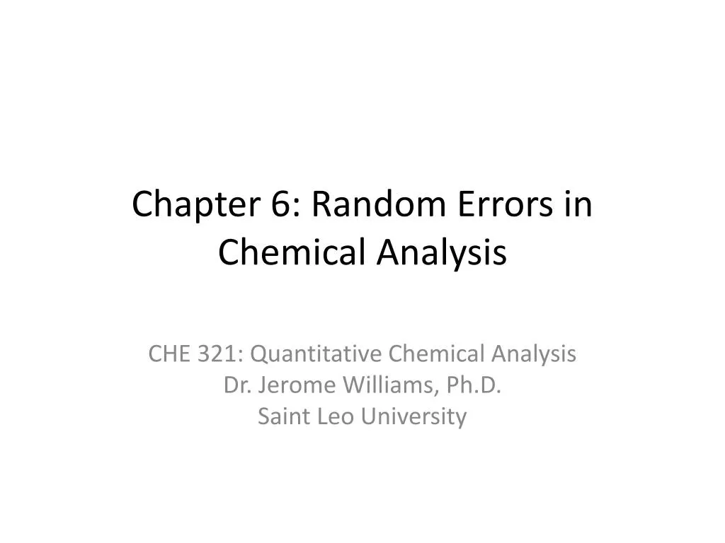PPT Chapter 6 Random Errors in Chemical Analysis PowerPoint