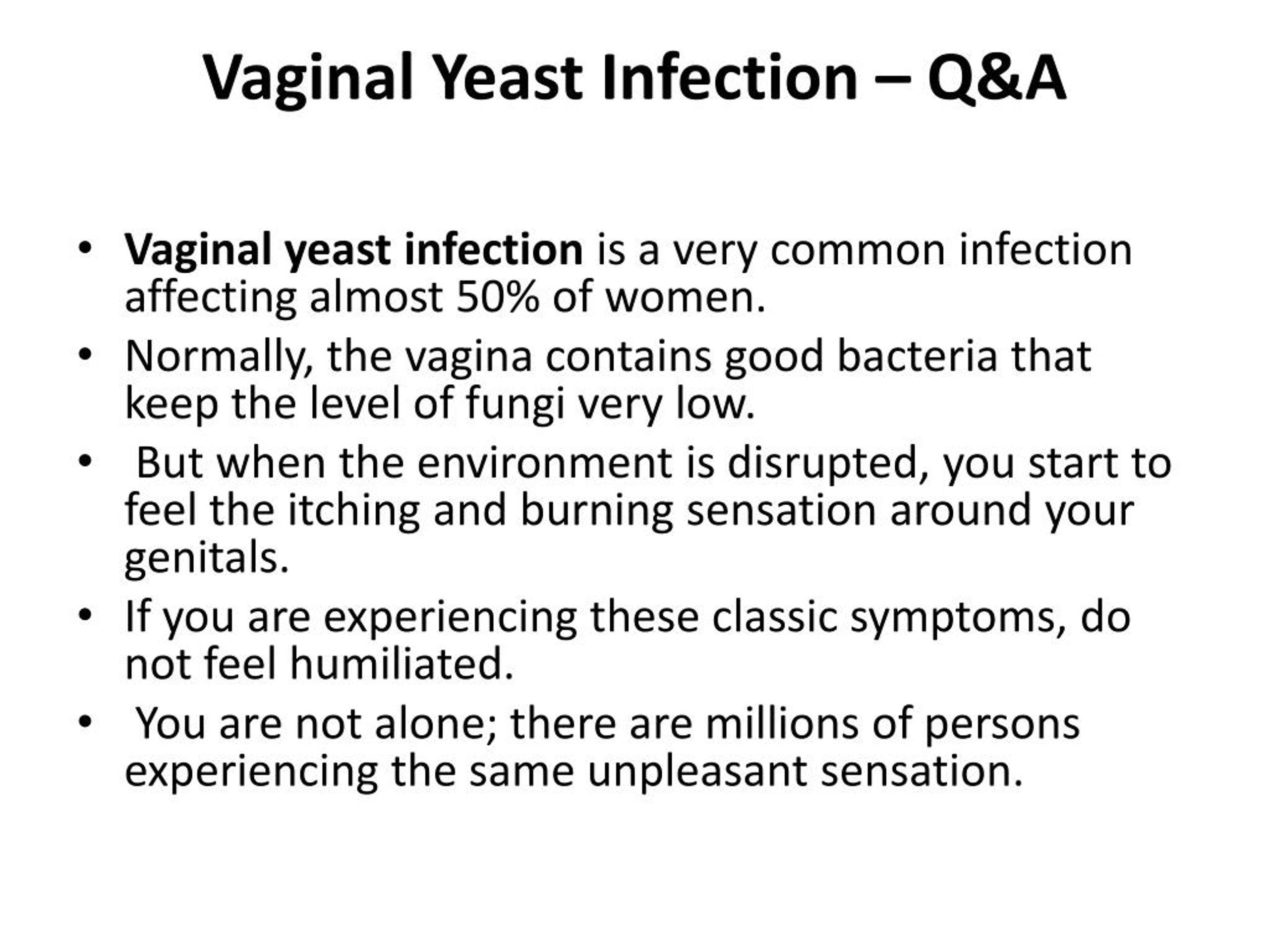 Ppt Vaginal Yeast Infection Qanda Powerpoint Presentation Free Download Id7294257 