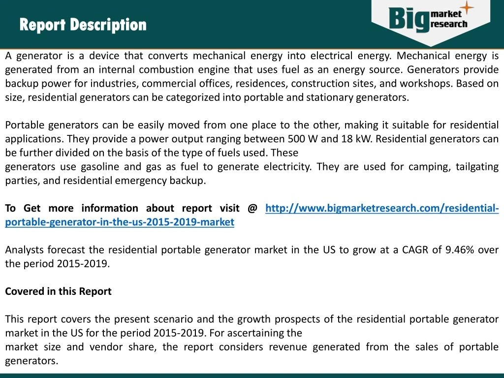 residential portable generator market size residential portable generator market size
