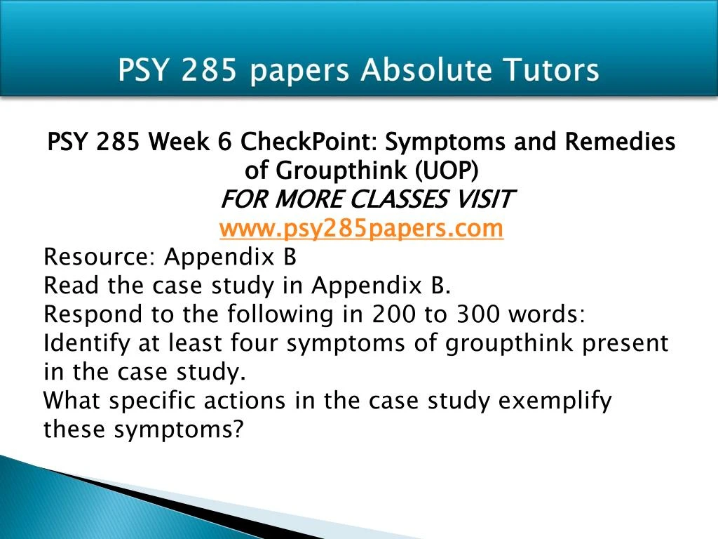 psy 285 psy 285